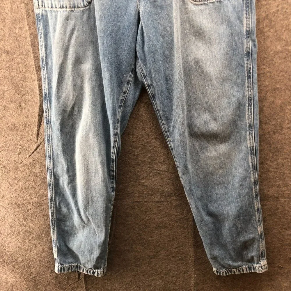 Crewcuts Girls Size 16 Denim Drawstring Pants Blue Pull On Jeans Straight Cotton